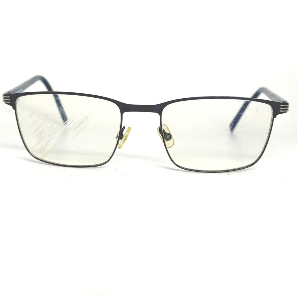 Morel France 30128L BB06 Blue Metal Eyeglasses Frames 56-19-145 Mens Rectangle